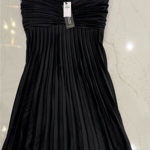 Banana Republic Black Strapless Pleated Dress